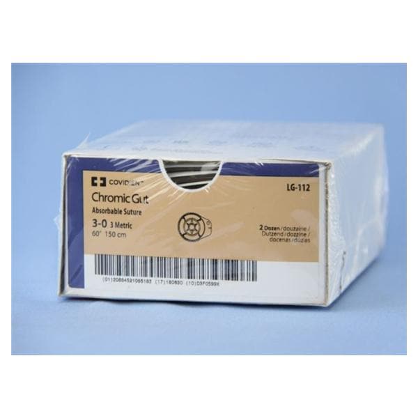 Surgigut Suture 3-0 60" Chromic Gut Monofilament Undyed 24/Pk