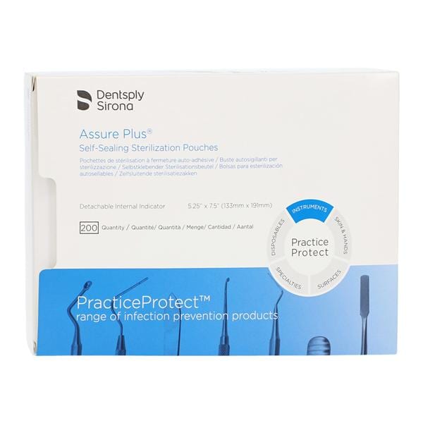 Assure Plus Sterilization Pouch Self Seal 5.25 in x 7.5 in 200/Bx