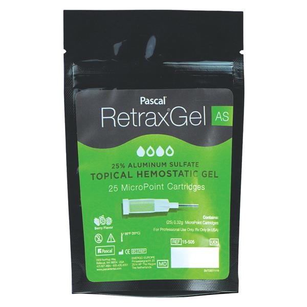 Retrax 25% Aluminum Sulfate Gel 0.32 Gm MicroPoint Cartridge Kit 25/Pk