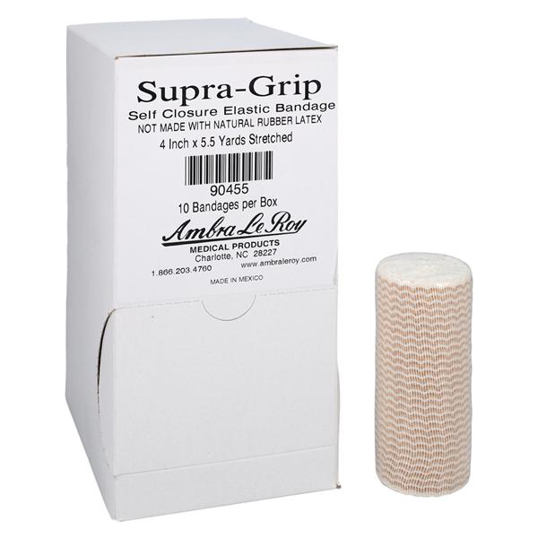 Supra-Grip Elastic Support Bandage Elastic/Cotton/Polyester 4"x5.5yd Tn NS 10/Bx