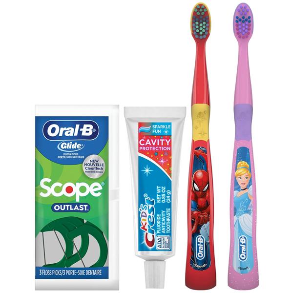 Crest Oral-B Toothbrush 3+ Years Bundle with Flossers 72/Ca