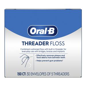 Oral B Floss Threader 30 Envelopes of 5 Threaders 150/Bx