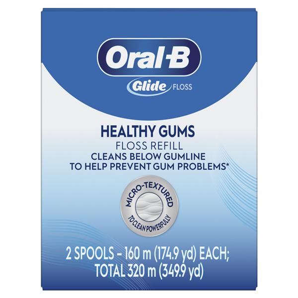 Oral-B Glide Unwaxed Teflon Floss 160m Unflavored 2/Bx, 60 BX/CA