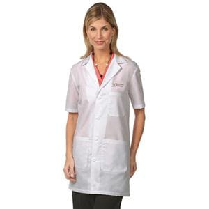 Lab Coat 3 Pockets Short Sleeves 34 in Small White Unisex Ea