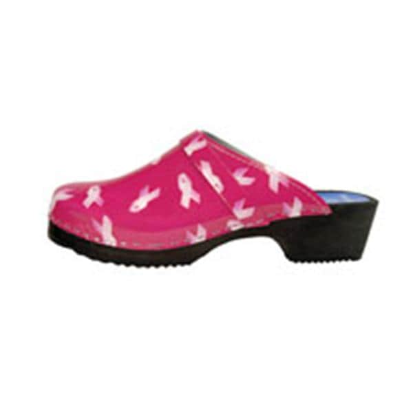 Open Back Clog Pink Ribbon Womens Ea