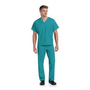 Scrub Shirt V-Neck 1 Pocket Short Sleeves X-Small Teal Unisex Ea