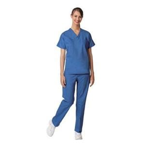 Fashion Seal Scrub Shirt 1 Pocket Set-In Sleeves 2X Large Ceil Blue Unisex Ea