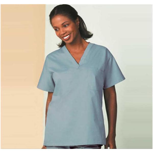 Fashion Seal Scrub Shirt 1 Pocket Set-In Sleeves Small Misty Green Unisex Ea