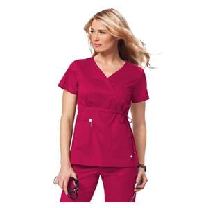 Scrub Shirt 2 Pockets Short Sleeves X-Large Ruby Womens Ea