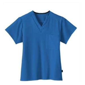 Jockey Scrub Shirt V-Neck 1 Pocket Short Sleeves Small Royal Blue Unisex Ea