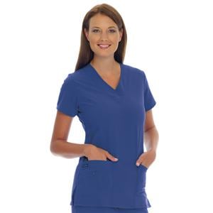 Jockey Scrub Shirt V-Neck 3 Pockets Short Sleeves Large New Navy Womens Ea