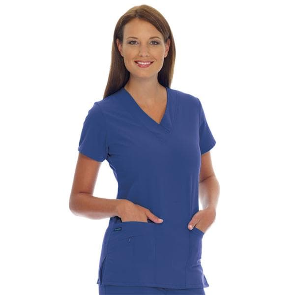 Jockey Scrub Shirt V-Neck 3 Pockets Short Sleeves Medium New Navy Womens Ea