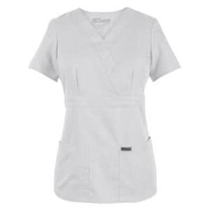 Greys Anatomy Scrub Shirt Mck Wrp Nck 3 Pkts Short Sleeves 5X Large Wt Womens Ea