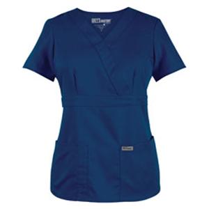 Greys Anatomy Scrub Shirt Mck Wrp Nck 3 Pkts Shrt Slvs X-Small Indgo Womens Ea