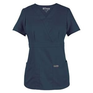 Greys Anatomy Scrub Shirt Poly/Ryn Mck Wrp Nck Shrt Slvs 4XL Stl Gry Womens Ea