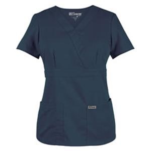 Greys Anatomy Scrub Shirt 4153 Crossover Womens X-Small Steel Grey Ea