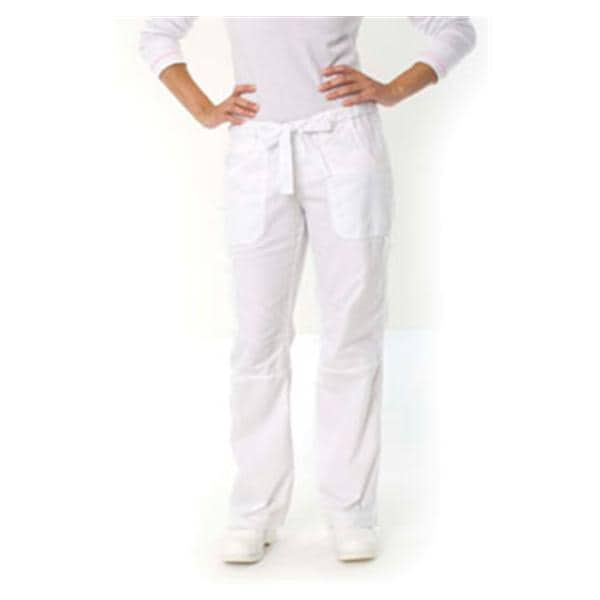 Scrub Pant 55% Cotton / 45% Polyester 6 Pockets X-Small White Womens Ea