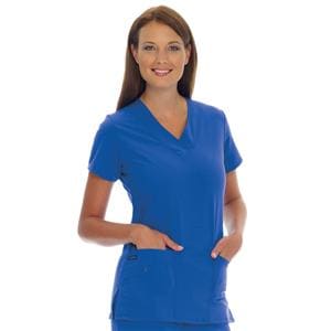 Jockey Scrub Shirt V-Neck 3 Pockets Short Sleeves Large Galaxy Blue Womens Ea