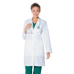 Lab Coat 5 Pockets Long Sleeves 36 in White Womens Ea