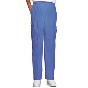 Fashion Seal Scrub Pant 65% Plstr/35% Ctn 4 Pockets Small Ceil Blue Unisex Ea