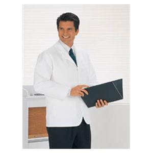 Lab Coat 3 Pockets Long Sleeves 34 in White Mens Ea