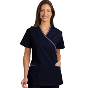 Fashion Seal Scrub Shirt XOvr Nck 3 Pkts Set-In Sleeves Medium Nvy/Cl Womens Ea