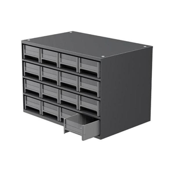 Wall Cabinet 16 Compartments Powder-Coated Steel Gray Ea