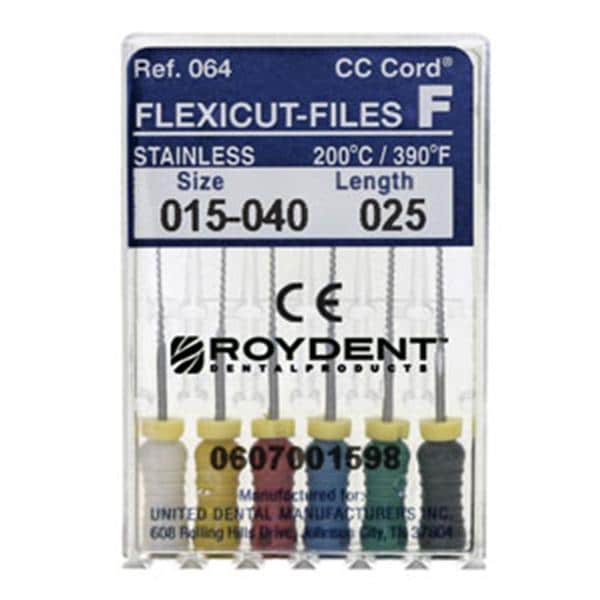 Flexicut Flex File 21 mm Size 15 Stainless Steel White 6/Bx