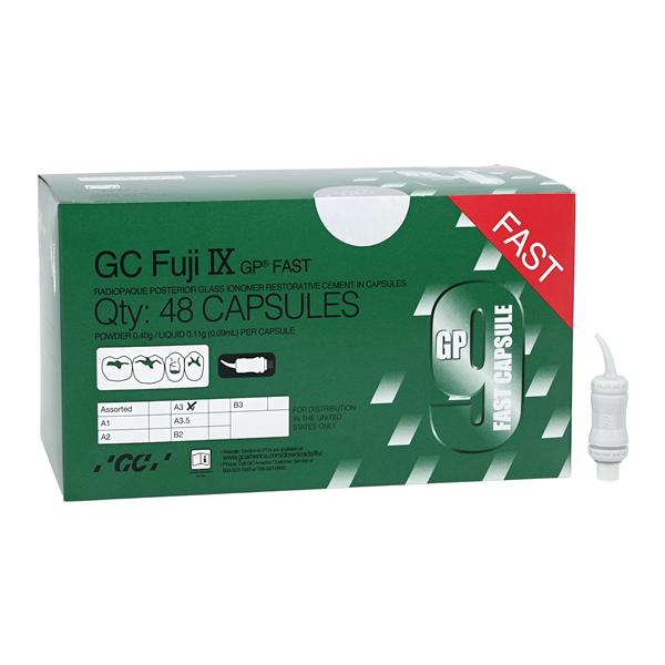 GC Fuji IX GP FAST Glass Ionomer Capsule A3 Refill 48/Bx