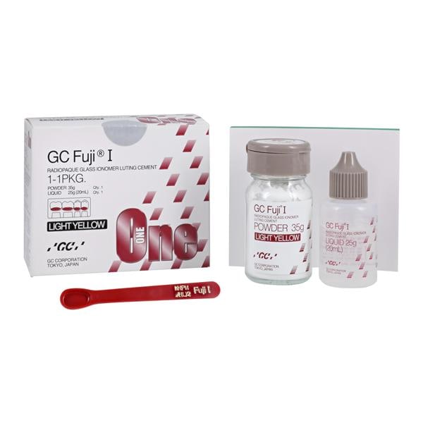 GC Fuji I Glass Ionomer Luting Cement Light Yellow 1:1 Package Ea, 10 EA/CA