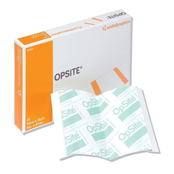 Opsite Polyurethane Film Wound Dressing 5-1/2x4" Sterile Adhesive Transparent