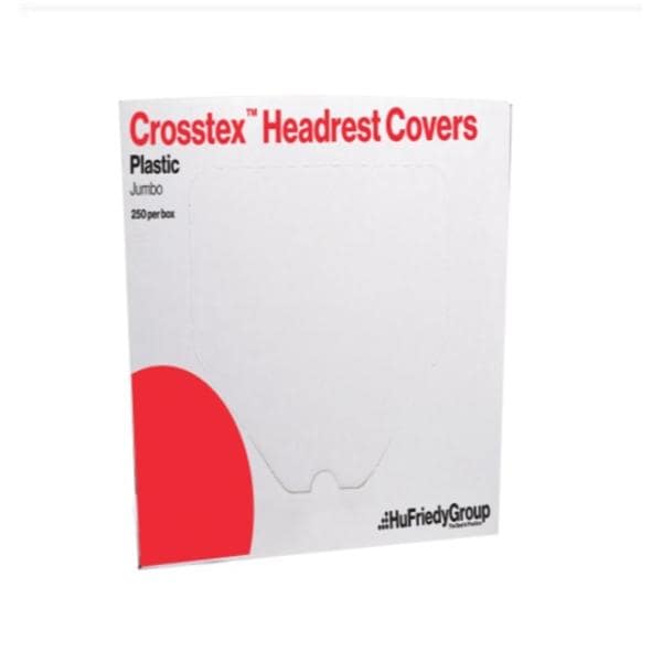 Headrest Cover 9.5 in x 14 in Plastic White Disposable 4Bx/Ca