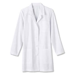 META Lab Coat 3 Pockets Long Sleeves 33 in Small White Womens Ea