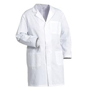 Lab Coat 3 Pockets Long Sleeves 39 in White Mens Ea