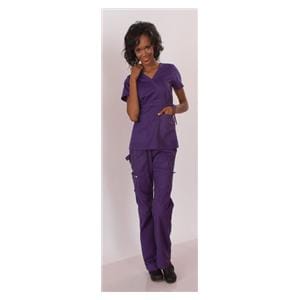 Scrub Shirt 2 Pockets Short Sleeves Medium Amethyst Womens Ea