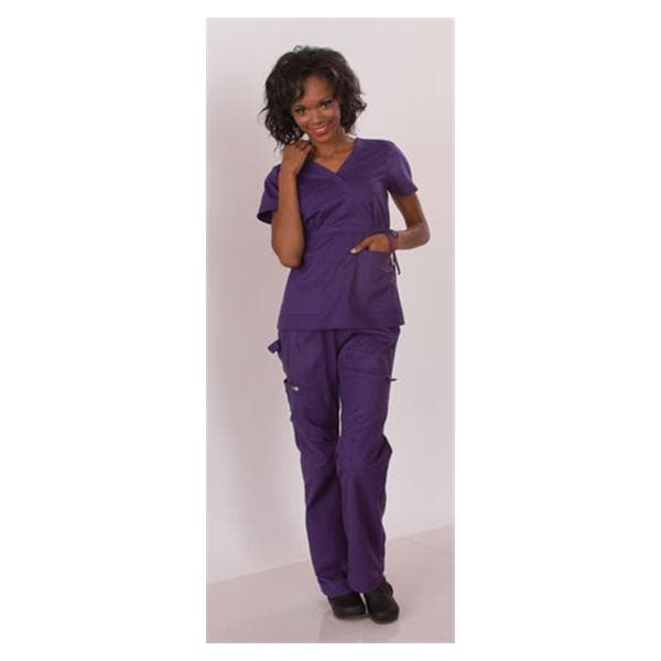 Scrub Shirt 2 Pockets Short Sleeves X-Small Amethyst Womens Ea