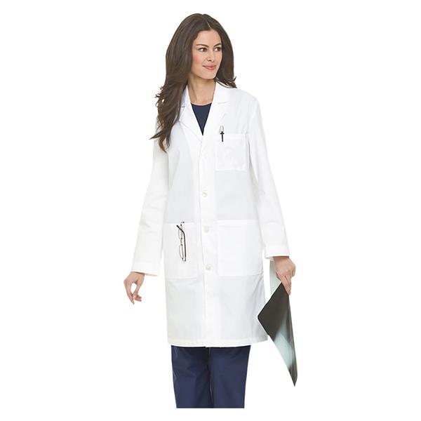 Lab Coat 3 Pockets Long Sleeves 37 in Small White Unisex Ea