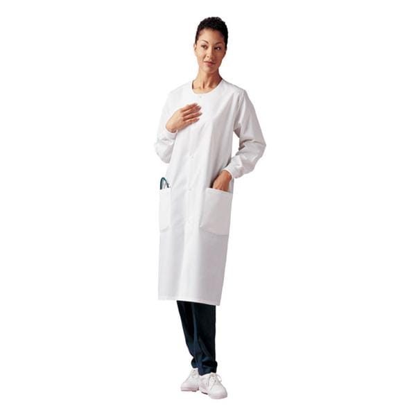 Cover Coat 2 Pockets Medium White Unisex Ea