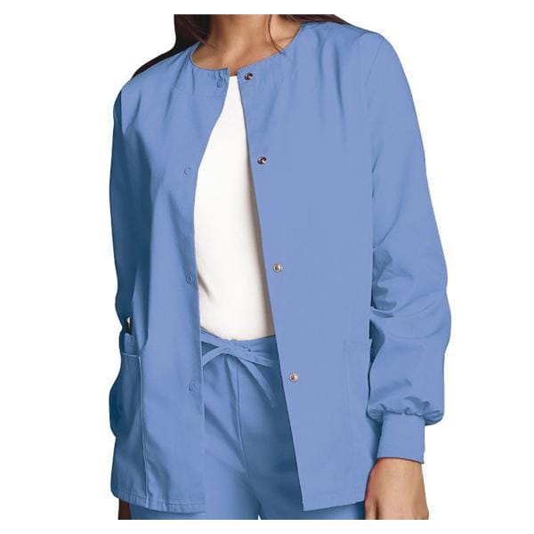 Warm-Up Jacket Long Sleeves / Knit Cuff 4X Large Ceil Blue Womens Ea