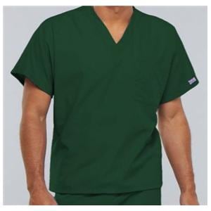 Cherokee Scrub Shirt V-Neck 1 Pocket Short Sleeves Large Hunter Unisex Ea