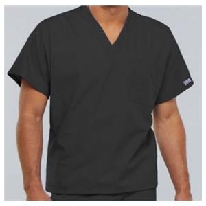 Cherokee Scrub Shirt V-Neck 1 Pocket Short Sleeves Medium Pewter Unisex Ea