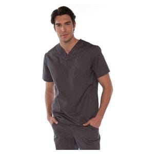 Scrub Shirt V-Neck 4 Pockets 3X Large Steel Grey Mens Ea