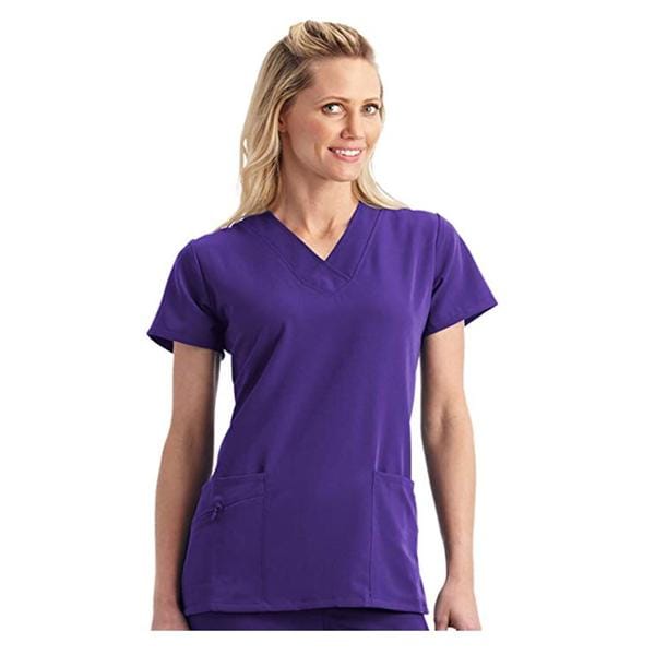 Jockey Scrub Shirt V-Neck 3 Pockets Short Sleeves 3X Large Purple Womens Ea