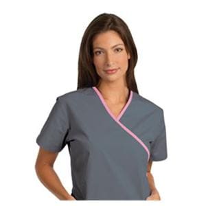 Fashion Seal Scrub Shirt XOvr Nck Short Sleeves 4X Large Pwtr/Pnk Womens Ea