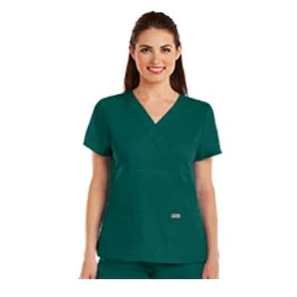 Scrub Top 3 Pockets Medium Hunter Green Ea