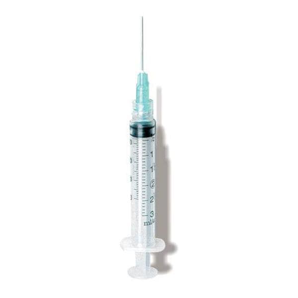 Hypodermic Syringe/Needle 23gx1" 3cc Light Blue Conventional LDS 100/Bx, 10 BX/CA