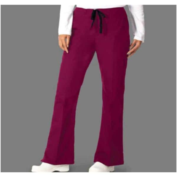 Fashion Poplin Scrub Pant 3 Pockets Small Burgundy Womens Ea