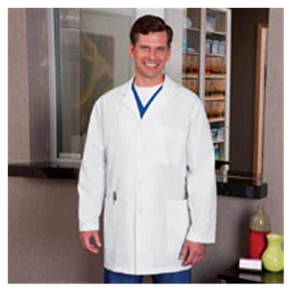 META Lab Coat 3 Pockets Long Sleeves 34 in 3X Large White Mens Ea