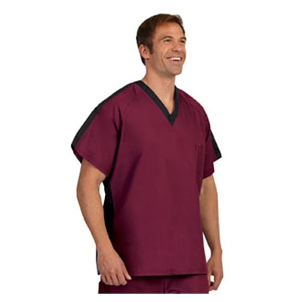 Fashion Seal Scrub Shirt 7181 Unisex 5X Large Black / Burgundy Ea