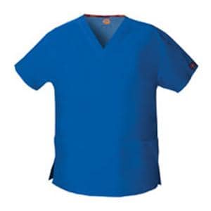 Dickies Scrub Shirt V-Neck 3 Pockets Short Sleeves 5X Large Royal Blue Womens Ea